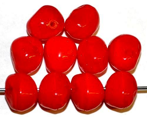 Glasperlen Nuggets  rot,  hergestellt in Gablonz / Tschechien
